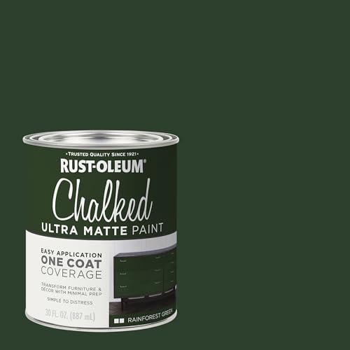 Image of Rust-Oleum Forest Green Chalked All-in-One Ultra Matte Paint | One Coat Coverage | No Primer, Sanding, Or Topcoat Needed | Easy Clean Up | Made in USA | 30 OZ | 2 Pack