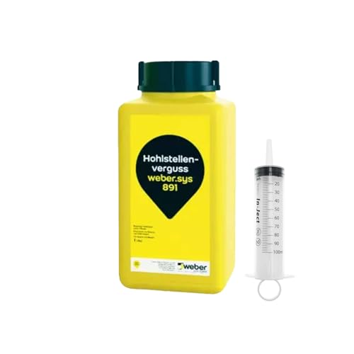 Weber.sys 891 Hohlraumverguss Rissverguss Hohlstellenverguss Schlämme + Zubehör (Weber.sys 891 1L + Spritze)