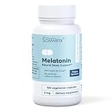 SomniFix Melatonin 5mg - 100 Capsules (1 Per Serving) - Low Dose Vegan Supplement for Restful Sleep - Natural Sleeping Support for Adults - Nighttime Formula