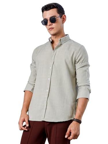 Image of Thomas Scott Men's | Solid | Long Sleeve | Polyster Blend | Casual | Button Down Collar | Shirts for Men