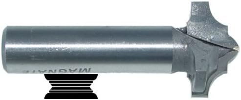 Magnate 7561 Shallow Classic Point Carbide Tipped Router Bit - 1/4" Radius; 1" Cutting Diameter