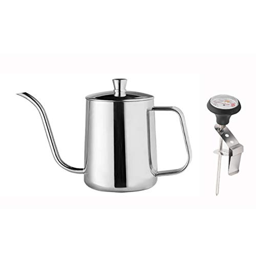 Wasserkocher 600 ml Kaffee Antihaft Edelstahl Tropfkessel mit einem Thermometer