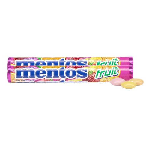 MENTOS, MIXED FRUIT, 1.32 OUNCE (Pack of 2)