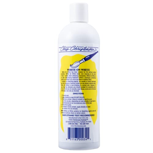 Chris Christensen White on White Whitening Treatment Dog Shampoo, Groom Like a Professional, Brightens White, Safely Removes Yellow & Other Stains, All Coat Types, Made in USA, 16 oz. Chris Christensen White on White Whitening Treatment Dog Shampoo, Groom Like a Professional, Brightens White, Safely Removes Yellow & Other Stains, All Coat Types, Made in USA, 16 oz.