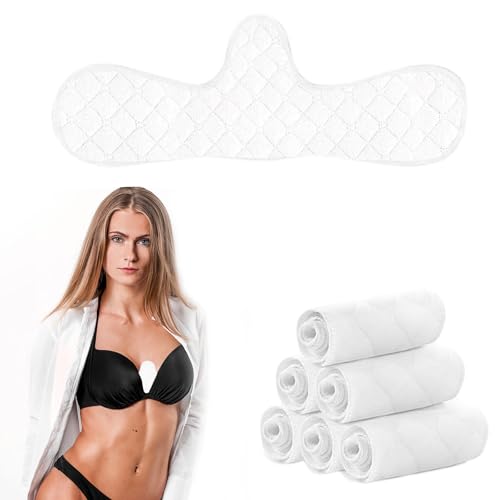 6 Piezas Forros de Sudor Debajo de Senos Pecho, Sujetador de Algodón Reutilizables, Forros de Sudor Debajo de Senos Pecho, Almohadillas Absorbentes de Sudor