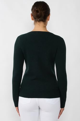 Image of JENNIE LIU Women's 100% Pure Cashmere Long Sleeve Pullover V Neck Sweater