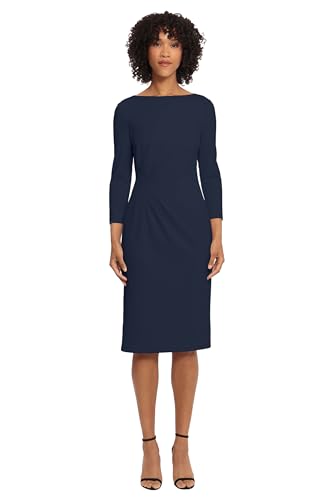 Image of Maggy London Womens Scuba Crepe Pleat Tuck Waist DressDress