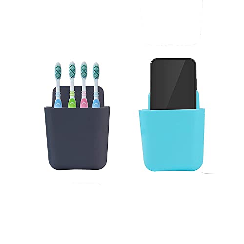 Image of Plastic Remote Mobile Holder Stand Wall Mounted Storage Box Organizer Case for Air Conditioner Home Office School Charging Indoor Ac Tv Remote (Pack of 4 Pcs)