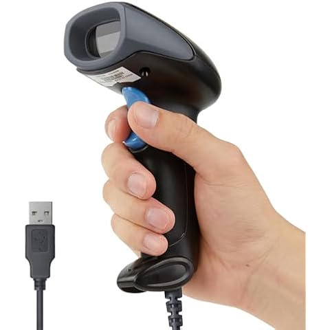 Hojudo Handheld USB 2D Barcode Scanner, USB Wired 2D 1D QR Code Scanners,Automatic QR Code Scanner for PC POS System,Mobile Payment, Convenience Store, Supermarket, Warehouse Cover