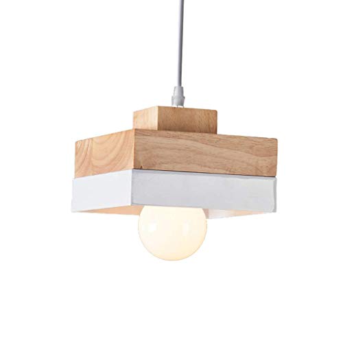 Suspension plafonnier bois et fer noir pour bar et café