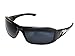 Edge TXB21-G15-7 Brazeau Polarized Wrap-Around Safety Glasses, Anti-Scratch, Non-Slip, UV 400, Military Grade, ANSI/ISEA & MCEPS Compliant, 5.04" Wide, Black Frame/G-15 Silver Mirror Lens