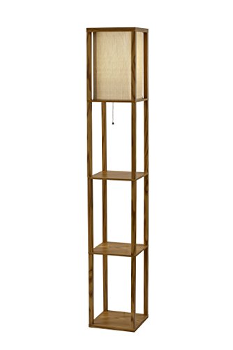 Amazing 🔥 Adesso 3138-12 Wright Shelf Lamp, Natural Wood Veneer on Mdf