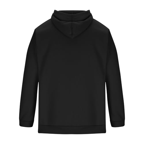 Men's Hoodie Casual Fall Fleece Basic Drawstring Pullover Loose Fit Workout Outdoor Hooded Sweatshirt with Pockets4
