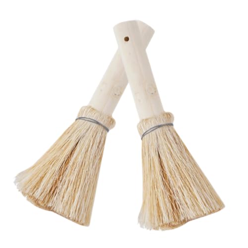 SOLUSTRE 2-Piece Coconut Palm Pot Brush Set Dish Scrub Brush for Kitchen Sink Dishwasher Safe Natural Bristles for Cookware Cleaning