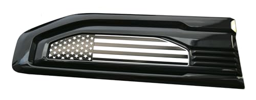 Image of Pair Set Turbo Diesel Emblems Side Vent Logo Compatible with 2020-2025 Sierra 1500 Dura-max Turbo Diesel Badge Kit 86532091 (Flag-Black White)