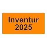 Inventuretiketten, Inventuraufkleber - Inventur 2025-100 x 50 mm - 500 Stück (Leuchtorange)