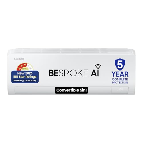 Image of Samsung 1.5 Ton 3 Star Bespoke AI Inverter Smart Split AC (2026 Model, WiFi, Energy Saving, Voice Control, Powerful Cooling, Copper, Digital Inverter, 4 Way swing, 5 Step Convertible, AR50H18D13HNNA)