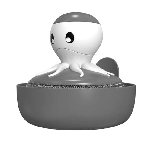 Uooduby Cabezal de Cepillo Reemplazable con Bola de Alambre de Acero Octopus, Herramientas de Limpieza para el Hogar, Cepillo para Olla, Gris