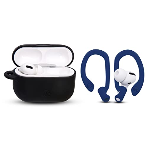 Image of WC HookZ - Patented Over Ear Hooks Compatible with AirPods Pro 1, 2 & AirPods 1, 2 & 3 Made by Wicked Cushions - Two Size Pairs Included in Package, Unique Left & Right Hook | Navy Blue