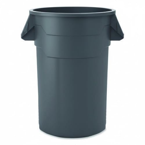 Kleen Commercial Brute Heavy-Duty Round Trash Can, 44-Gallon, Gray, Utility Garbage Container, Landscapers/Construction Sites/Restaurants/Offices/Warehouses Made in USA