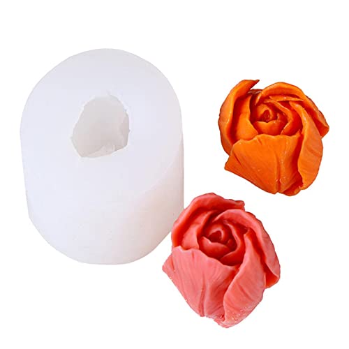 Gereton Silicona para Velas Tulipán, Moldes Aromaterapia Jabón Hechos A Mano con Forma Flor, Molpara Hornear Fondant Caramelo Chocolate, Regalo San Valentín para