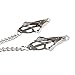Stainless Steel M Word Punk Necklace with Clover Clamps, Women Fashion Choker Collar Jewelry