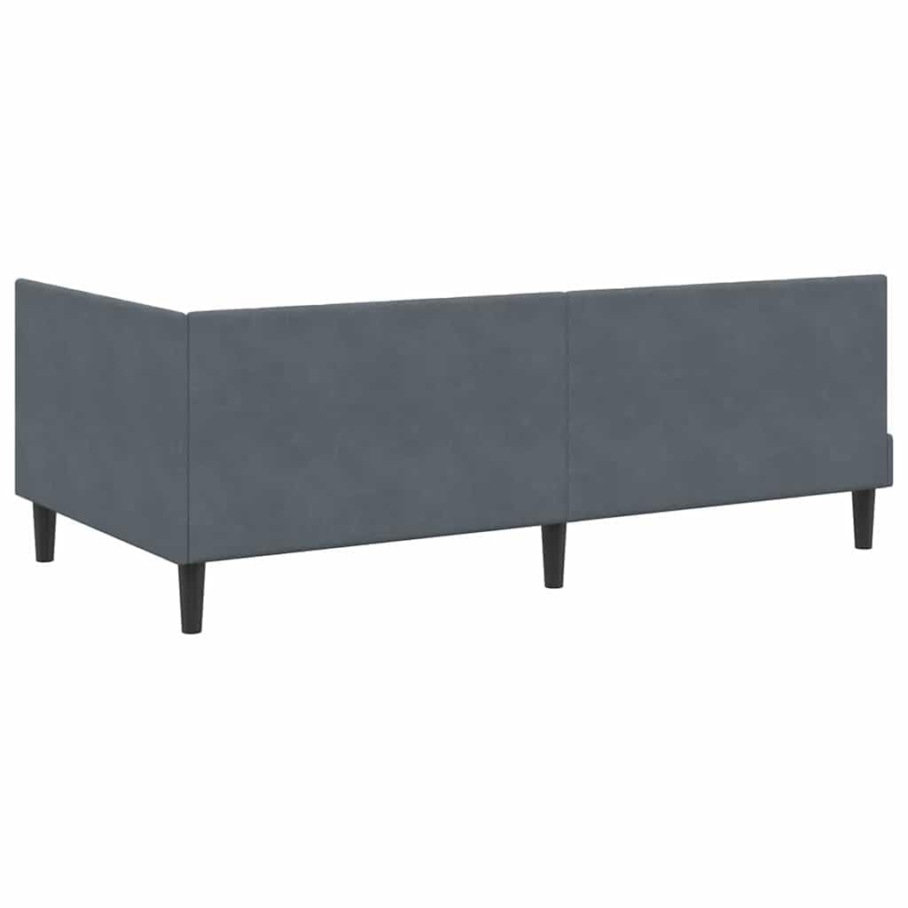 lite drewno sosnowe leżanka z materacem wielofunkcyjna 90x200 cm szary | Łóżko dzienne z materacem 90x200 cm szare lite drewno sosnowe dla gości