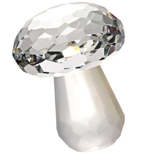 Veemoon Figurine de Champignon Décorative et Charmante en Cristal Blanc Sculpture Élégante de Champignon pour Meuble TV ou Café pour Décoration Intérieure