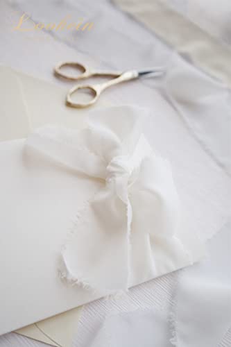 Lookein Handmade 1.5" Chiffon Silk-Like Ribbon Sample Swatch Chart Frayed Edges Ribbon For Wedding Invitations Bouquets Gift Wrapping Decorations, Ballet Nude #TOP2