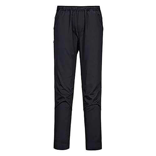 Pantalon de cuisine Portwest noir L à ceinture élastiquée déperlant