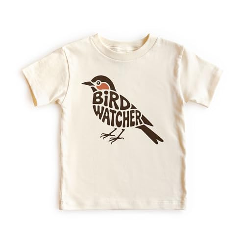 Bird Watcher Kids Nature Shirt - Minimalist Bird Graphic Outdoor Tee - Cute Wildlife Lover T-Shirt for Toddlers and Youth - Naturalist Gift for Boys and Girls
