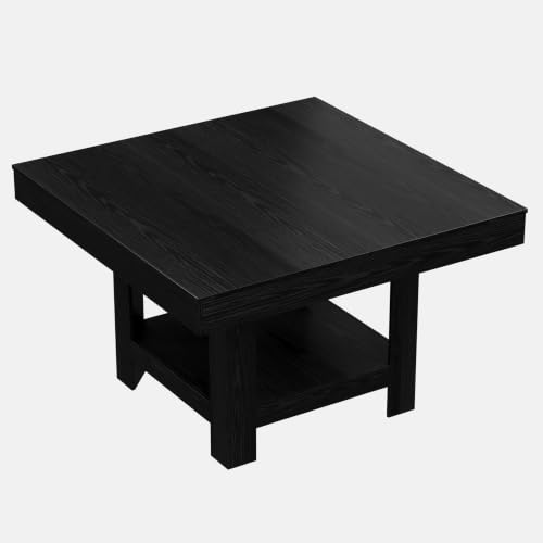 Image of Garvee Square Dining Table for 4-6, 47.2 inch Kitchen Table with 2-Tier Storage Shelf, Modern Black Walnut Waterproof Dining Room Table, Heavy Duty 350Lbs Capacity with Anti-Wobble Triangle Legs