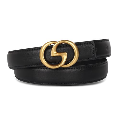 Image of Aurolran Women's Leather Belt with Buckle - Ideal for Dresses, Jeans, and Coats