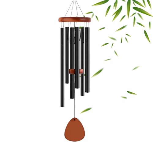 Wind Chimes for Garden 27 Inch Aluminum Tubes Waterproof Wind Chime for Outdoor and Indoor 6 Tubes Memorial Wind Chimes Gift for Yard Home Wind Chimes for Garden