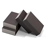 Extra Fine (400 Grit) Manual Sanding Sponge Sheet Kitchen Polishing Grinding Abrasive Sponge Block 4-Inch, 4-Pack