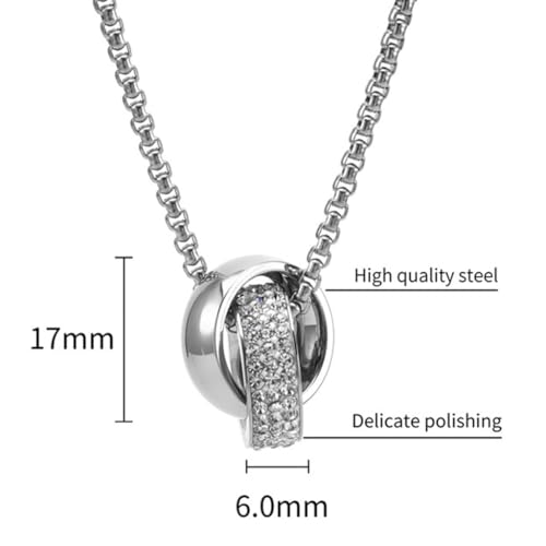 Jude Jewelers Stainless Steel Infinity Linked Circles Charm Wedding Statement Pendant Necklace2
