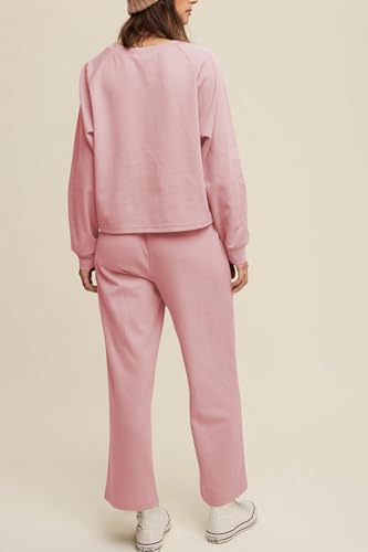 Cakulo Womens Sweatsuits 2 Piece Lounge Sets Fall Outfits Wide Leg Jogger Sweat Pants 2025 Loungewear Set Track Suits2