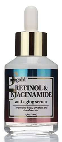 Neogold Retinol & Niacinamide Anti Aging Skin Care Facial Serum. Neck & Face Skincare Serum Concentrate Helps Reduce Appearance Of Fine Lines, Wrinkles, Sagging Skin, & Discoloration, Large 2 Fl Oz #TOP2