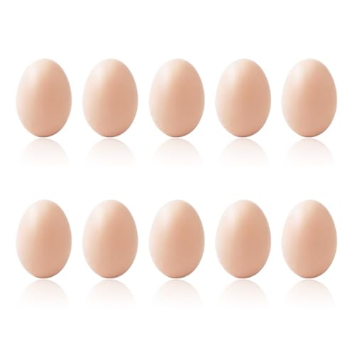 WUMZIRA 10 Huevos Falsos para Gallinas, Huevos Artificiales de Simulación Realistas, Huevos de Nido para Aves de Corral, Gallinero y Proyectos de Manualidades