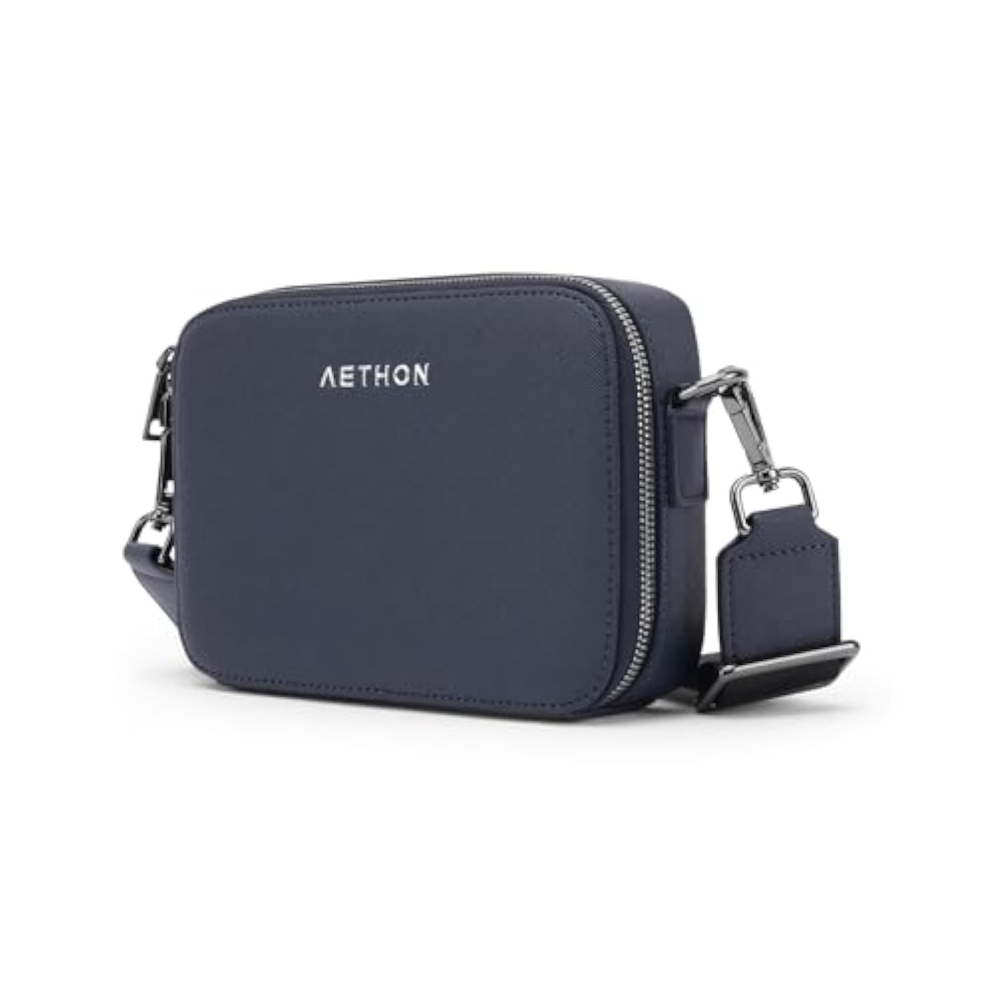 Unisex Saffiano PU Leather Crossbody Sling Bag