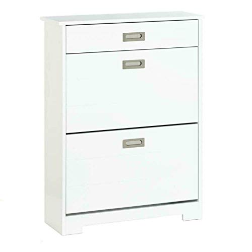 Two-Tier Shoe Rack Cabinet with Drawer