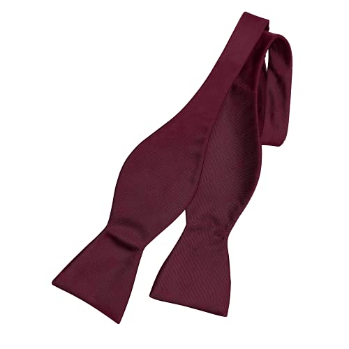 John William Bow Ties for Men - 100% Silk Self-Tie Bow Tie for Tuxedo & Wedding Burgundy