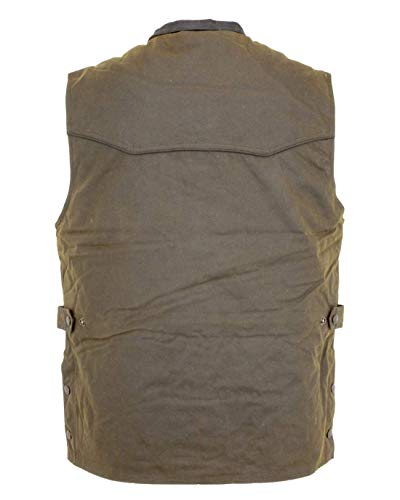 Image of Outback Trading Company Men's 2154 Magnum Waterproof Breathable Fleece Lined Cotton Oilskin Outdoor Vest