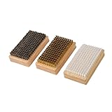 Pegciuho 3個 スノーボードワックスブラシセット スキーワックスブラシキット 真鍮ブラシ スケートボードワックスメンテナンスケアツール