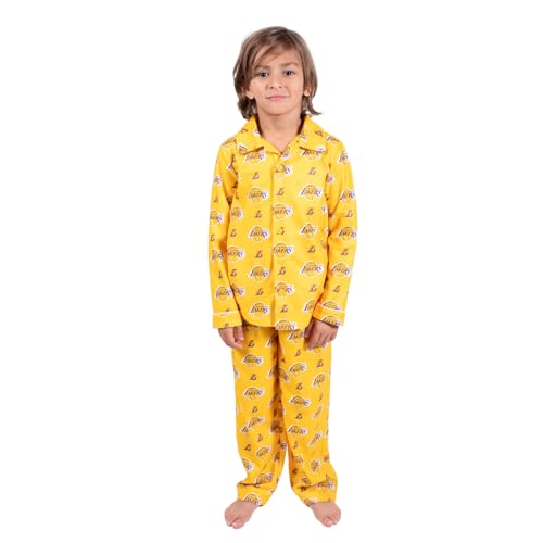 Image of Ultra Game Youth NBA Official 2-Piece Super Soft Button Down Pajamas Set