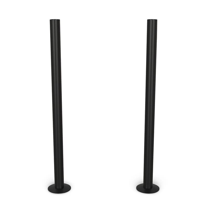 UK Radiators Black Radiator Pipe Sleeve - Matte Black Finish - 300mm Brass Pipe Sleeves - Perfect Addition to Any Interior Design