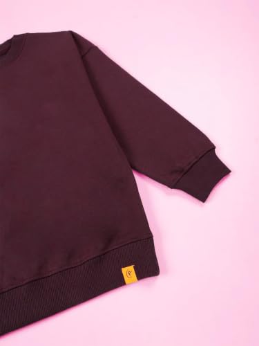 Image of KiddoPanti Boys Solid Round Neck Full Sleeve Fleece Sweatshirt | 60% Cotton 40% Polyester | Soft Warm Winter Pullover | Ribbed Cuffs & Hem | Casual Winter Sweatshirt for Kids