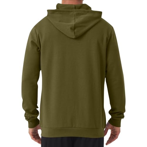 Mens Zip Up Hoodie Lightweight - Fleece Lined Jersey Casual Hooded Sweatshirt Soft Activewear Workout with Pockets3