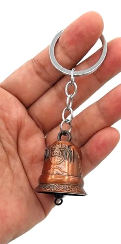 Image of Classic Antique Tibetan Temple Bell Shaped Keyring for Gift Gaurdian bell for Car Bike Bags Metal Key ring Key Chain Bag Charm Gift