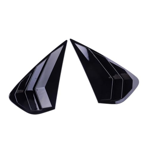 beler 2Pcs Gloss Black ABS Side Rear Window Louver Shutter Cover Trim Compatible for Kia Forte 2019-2022